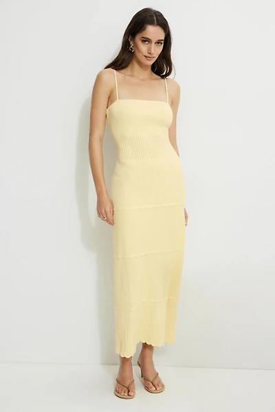 Robe cami maxi en pointelle