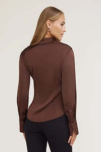 Eva Cinched Satin Shirt