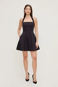 Amaya Satin Halter Mini Dress