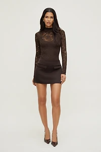 Mock Neck Lace Bodysuit