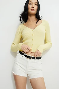 Ceinture mince en faux cuir à boucle carrée et arrondie