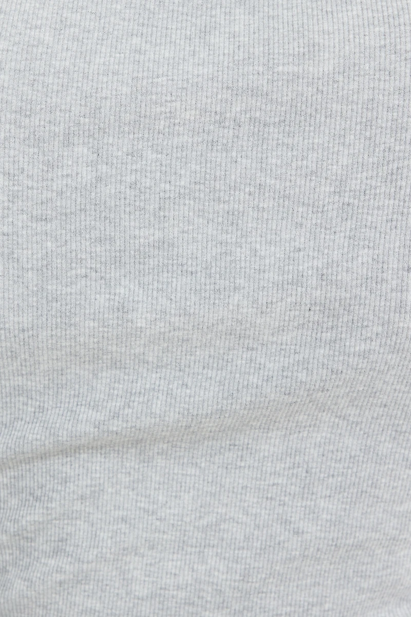 Olive Ribbed Hip T Shirt