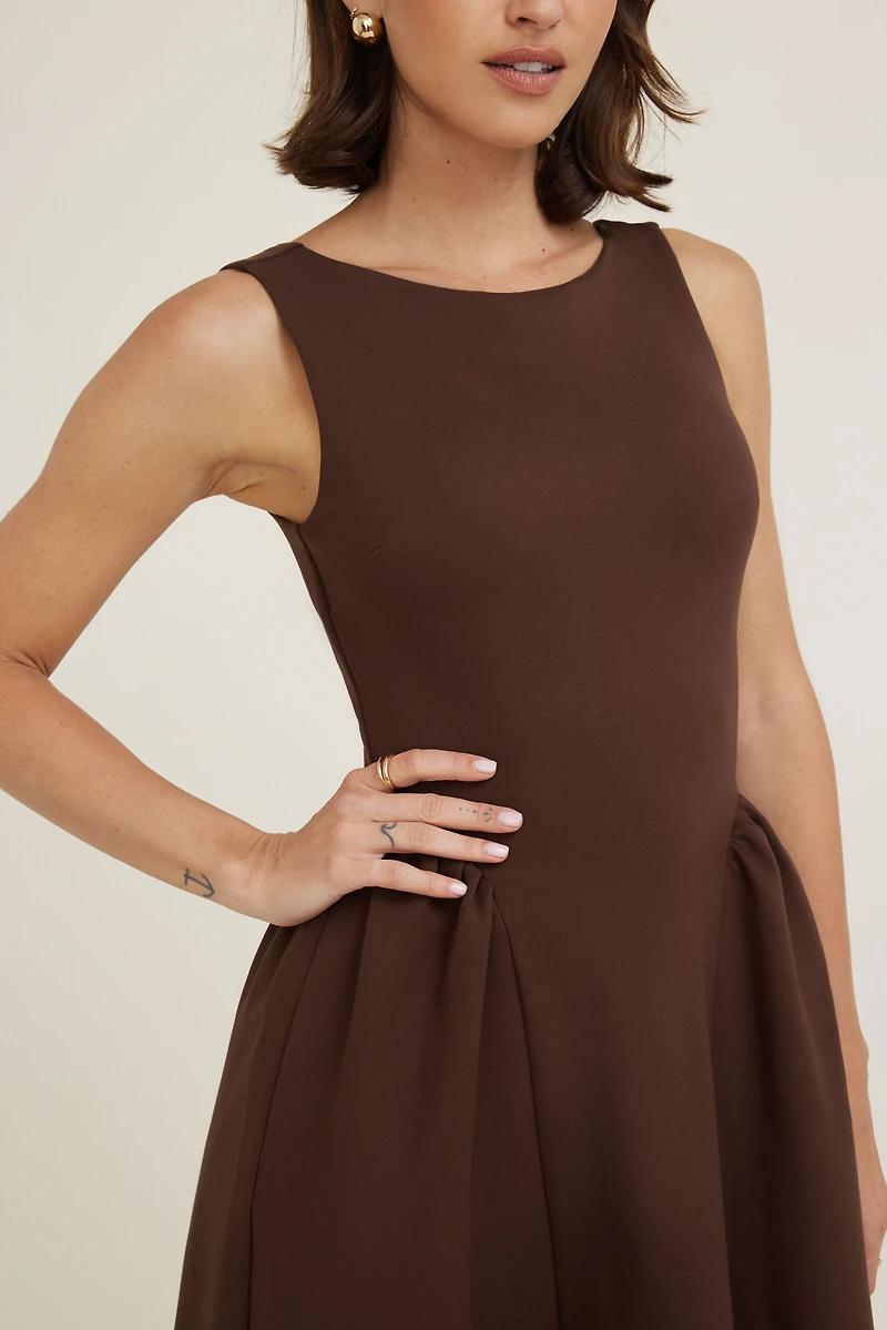 Iris Flared Ponte Maxi Dress