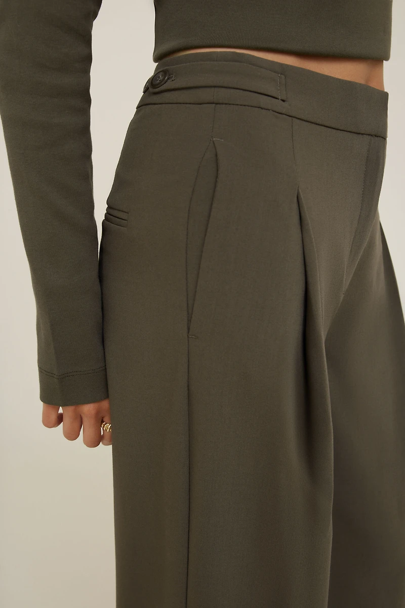Pantalon plissé à jambe large Leni