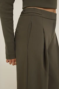 Pantalon plissé à jambe large Leni