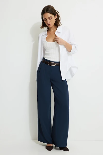 Jourdan Mid Rise Wide Leg Pants