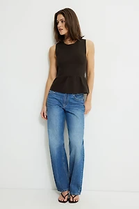 Solene Peplum Knit Tank Top