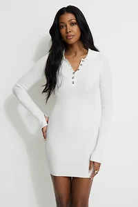 Minirobe polo en tricot côtelé