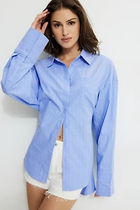 Monroe Cinched Oversized Oxford Shirt
