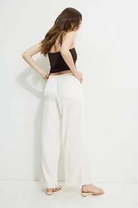 Pantalon Leo en satin à jambe large