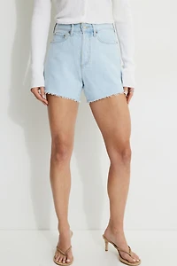 Short en denim décontracté à taille mi-haute Miles