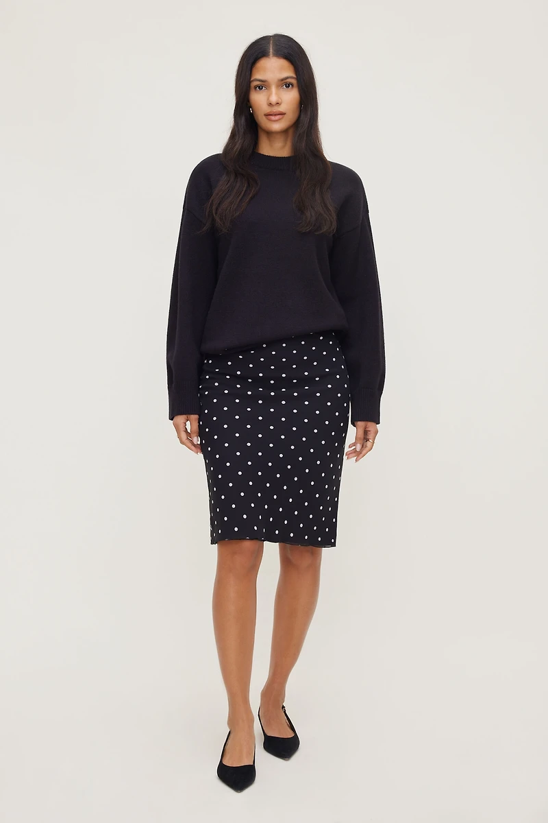 Jupe midi à pois