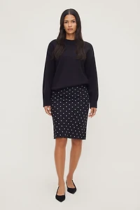 Jupe midi à pois