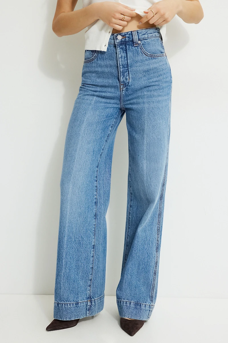 Lennon Ultra High Rise Wide Leg Column Jeans