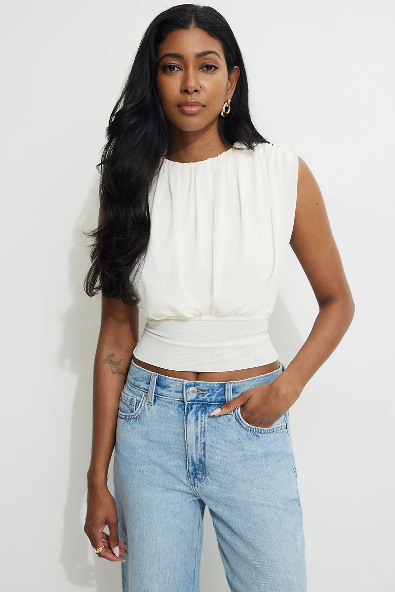 Cinched Mesh Top