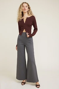 Pantalon à jambe large en tricot point de Rome
