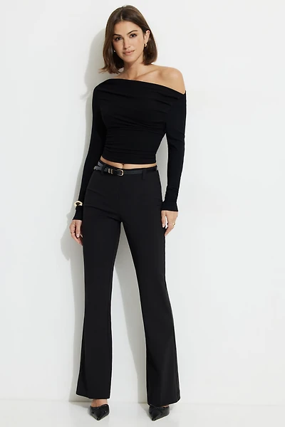 Pantalon évasé à taille haute