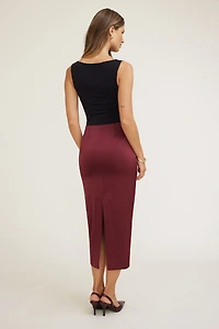 Satin Midi Skirt