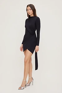 Sculpt Front Drape Mini Dress