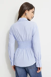 Chemise en coton cintrée à la taille