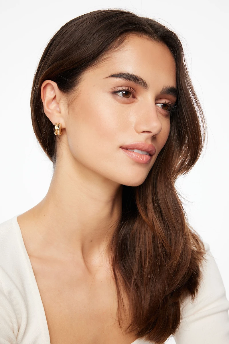 Ensemble de 3 paires d'anneaux d’oreilles massifs