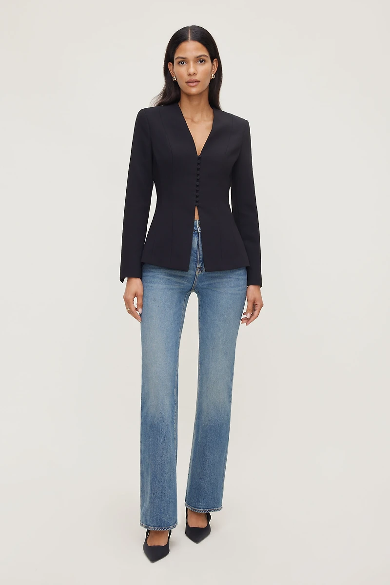 Plunge Small Button Blazer