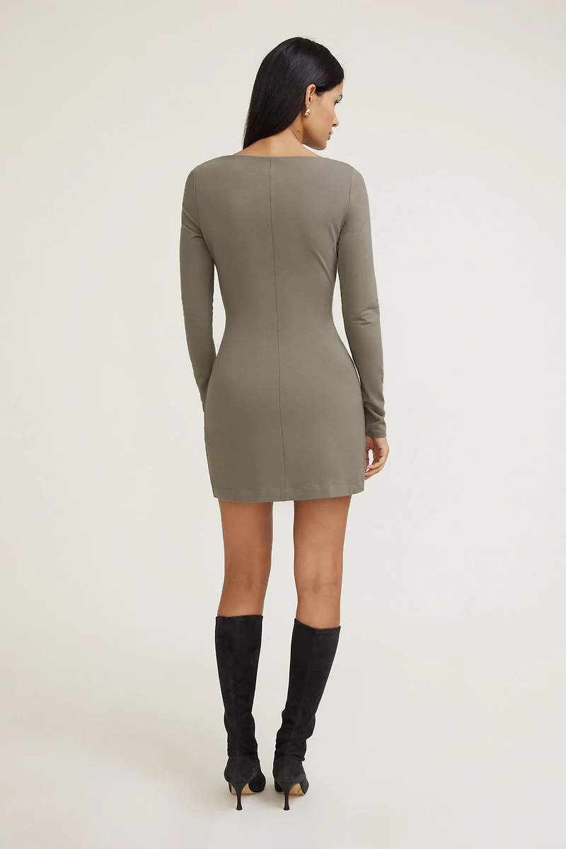 Minirobe froncée en coton-spandex Katia