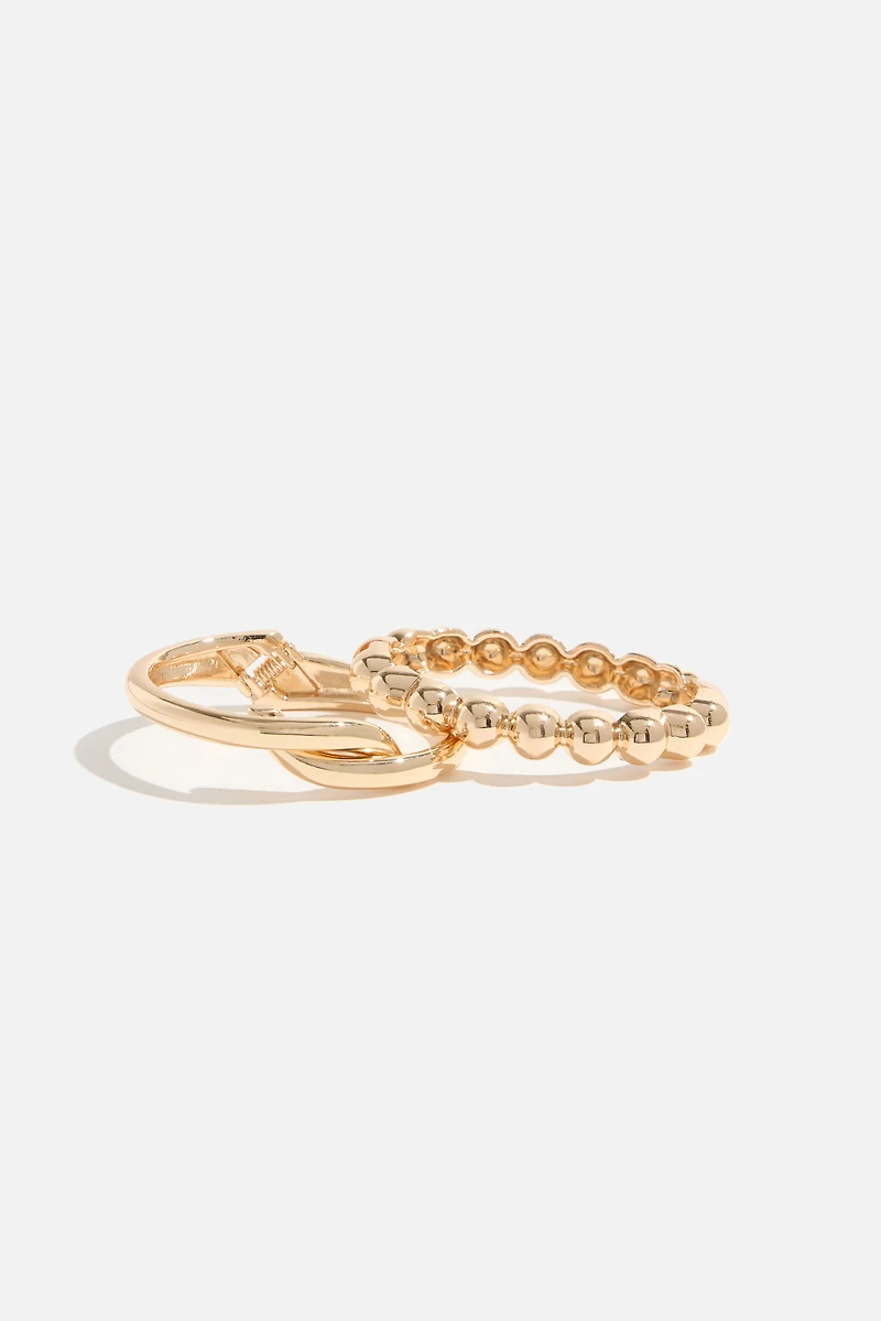 Ensemble de 2 bracelets à bulles et torsadés à charnière