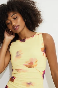Katia Ruched Mesh Mini Dress