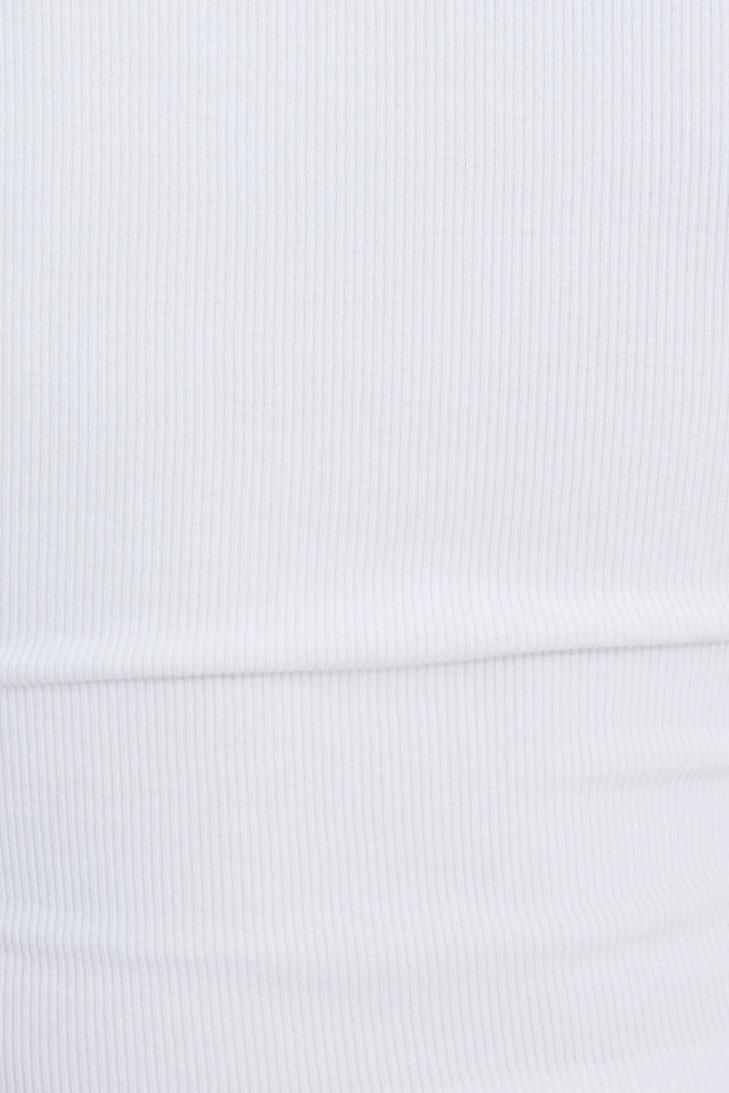 Ribbed Three Quarter Sleeve T Shirt