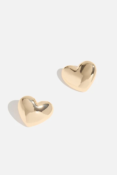 Oversized Heart Stud Earrings