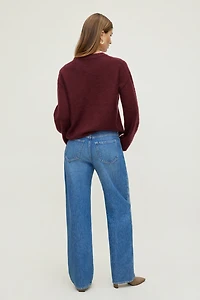 Chandail à manches larges en mohair poilu de qualité supérieure