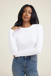 T-shirt à manches longues ajusté en coton