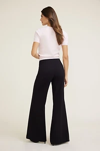 Pantalon à jambe large en tricot point de Rome