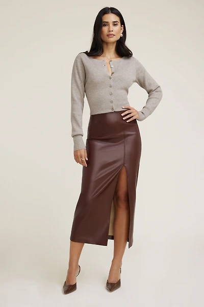 Marlow Faux Leather Midi Skirt