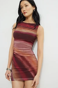 Katia Ruched Mesh Mini Dress