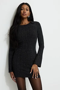 Minirobe côtelée métallique