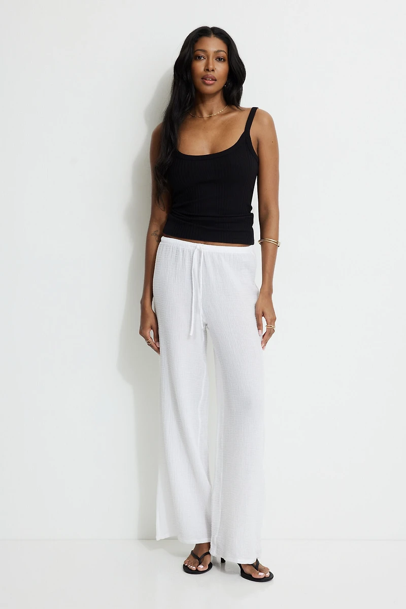 Camisole à côtes panachées