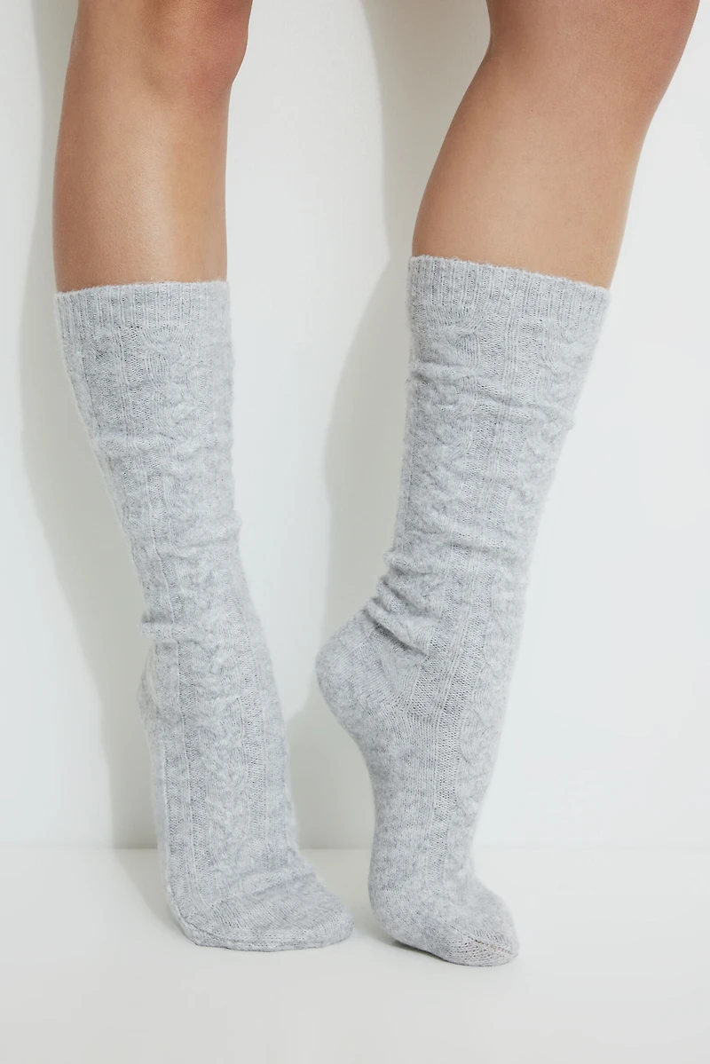 Chaussettes au mollet en mailles torsadées Heavenlyarnᴹᶜ