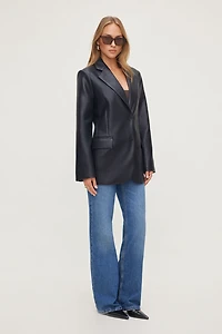 Oversized Faux Leather Blazer
