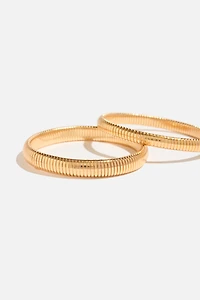 2-Pack Snake Chain Bangle Bracelets