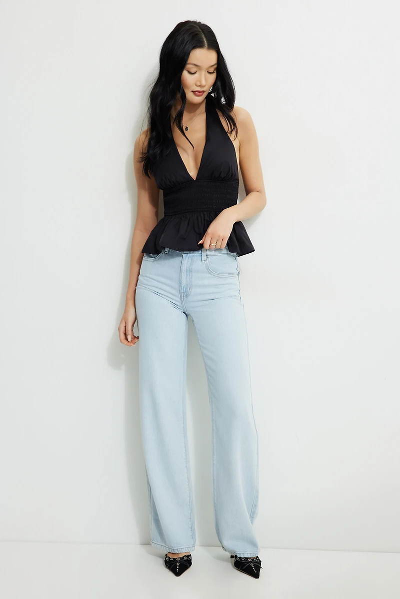 Jean à taille haute et jambe large en Tencelᵐᶜ Heidi