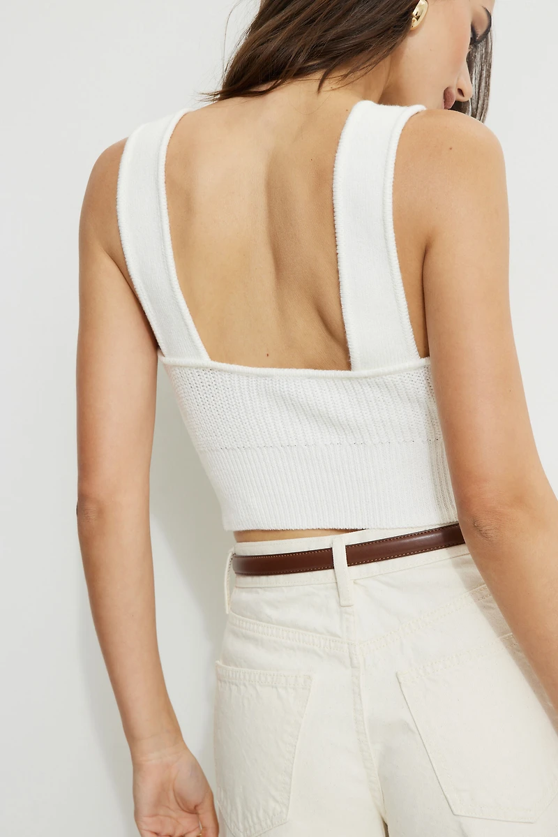 Camisole en tricot côtelé à dos échancr