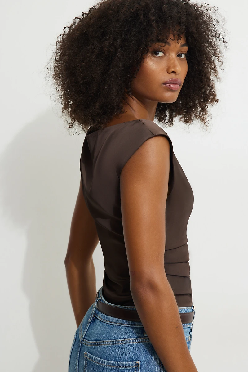 Draped Satin Top