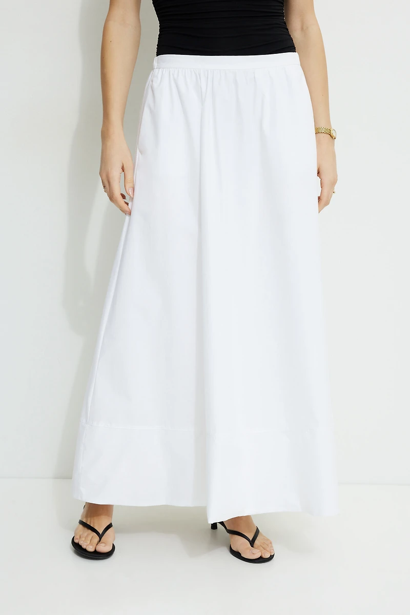 Jupe maxi volumineuse en popeline Lily