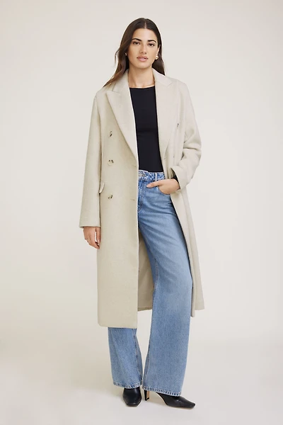 Manteau en laine à double boutonnage