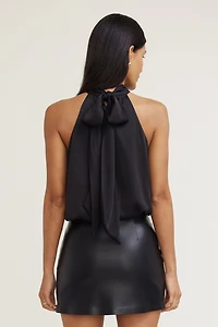 Bubble Satin Halter Blouse