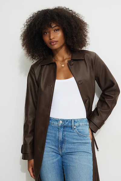 Imperméable en faux cuir