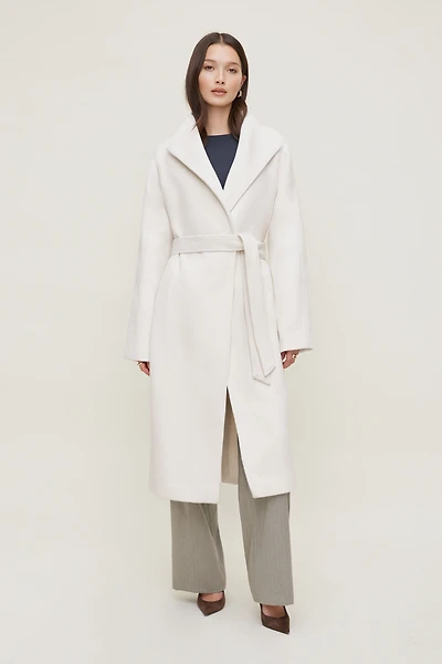 Belted Wool Wrap Coat