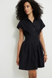 Minirobe t-shirt évasée en popeline